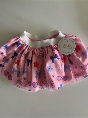 Sweet Wink Baby Pink Patterned tutu Fourth of July size 0-12 month